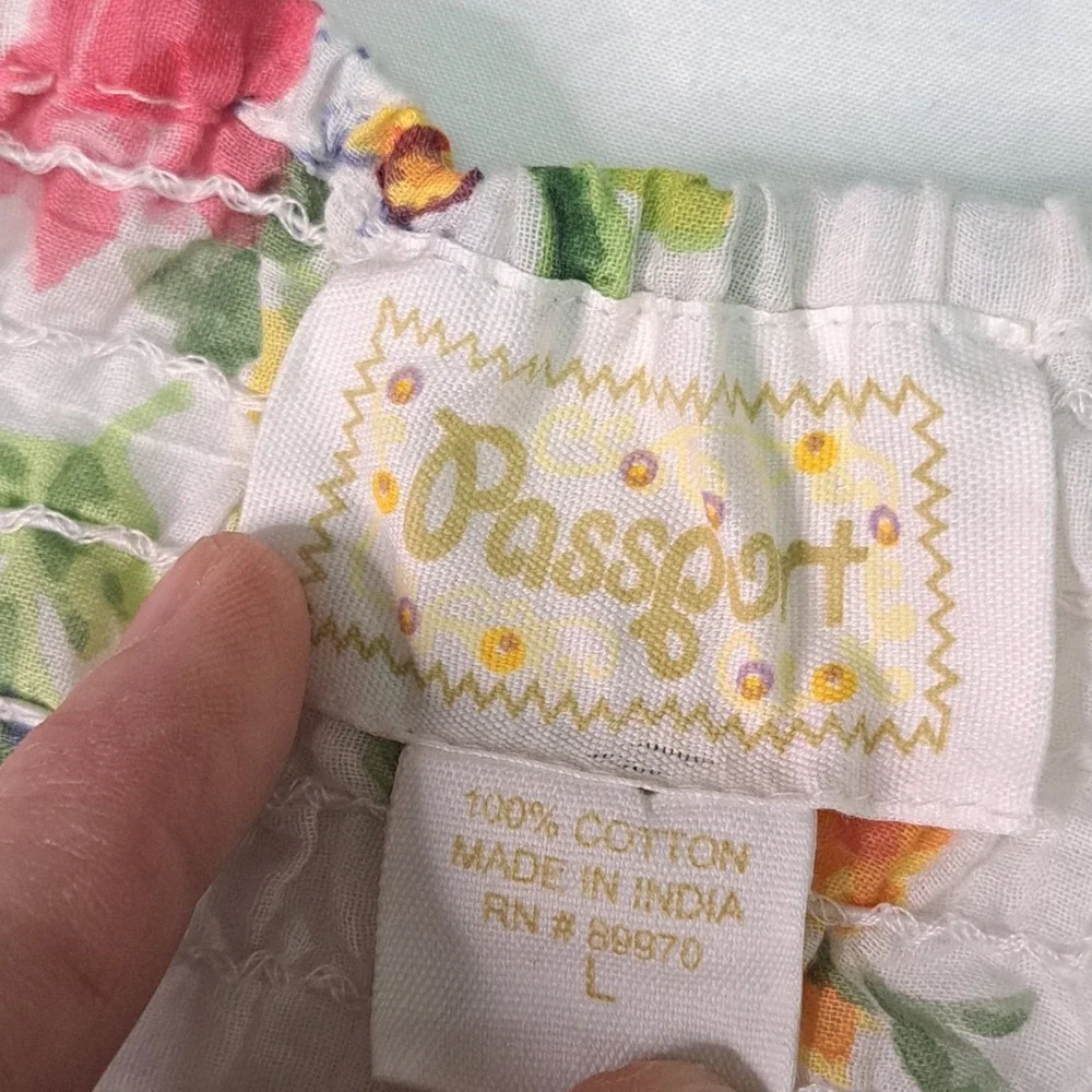 Passport Vtg Babydoll Mini Sundress Sz Lg y2k Coachella‎ Coquette Fairy Cottage